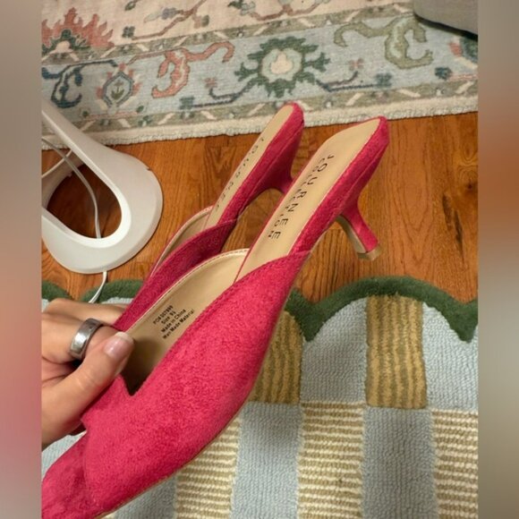 Pink Square-Toed Kitten Heel - Picture 2 of 3